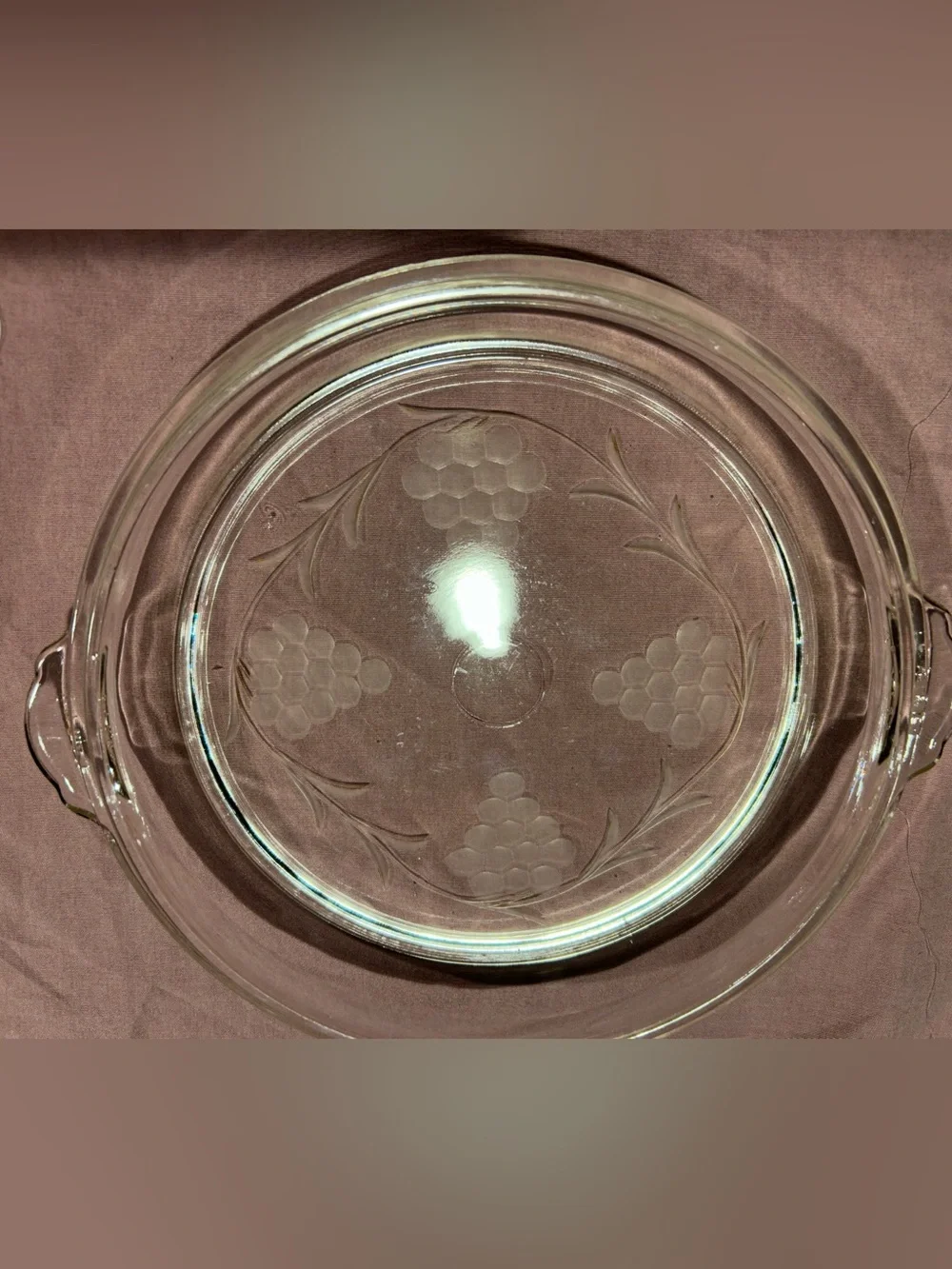 Pyrex #683-A Etched Frosted Glass Vintage Lid Fits #023 Round 1.5Qt Casserole